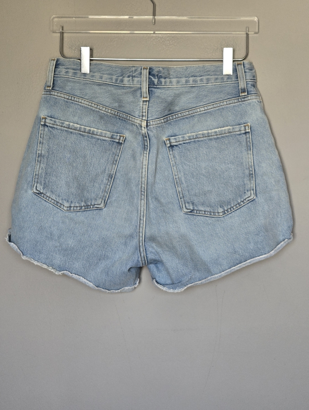 AGOLDE Dee High Rise Rolled Hem Denim Short Organic Cotton Size 28 - Picture 11 of 12
